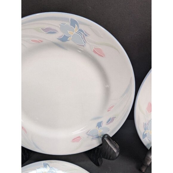 Fresh Flowers by Excel Iris Set of 4 Porcelain Floral 7 Inch Salad Plates - Picture 4 of 11